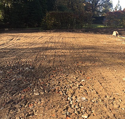 A cleared and levelled patch of ground ready for the next stage